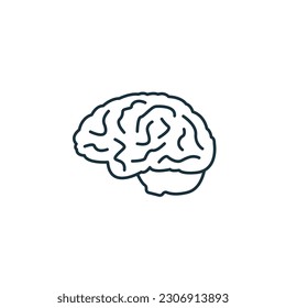 Brain icon. Monochrome simple sign from anatomy collection. Brain icon for logo, templates, web design and infographics.