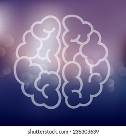 brain icon on blurred background
