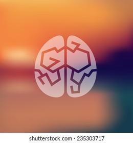 brain icon on blurred background