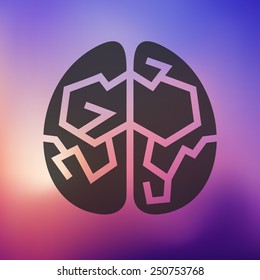 brain icon on blurred background