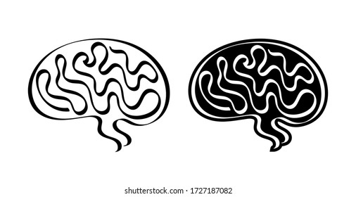 brain icon on white background	