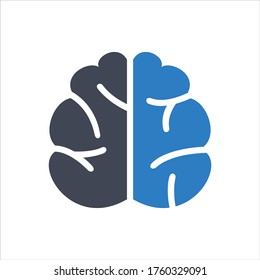 Icono de cerebro sobre fondo blanco