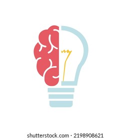 Icono de cerebro sobre fondo blanco. Ilustración del vector