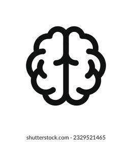 Brain Icon on White Background. Line Style Vector