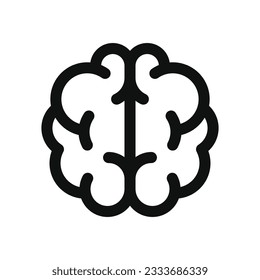Brain Icon on White Background. Line Style Vector