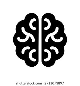 Icono del cerebro en el fondo blanco