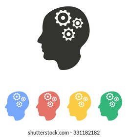 Brain  icon  on white background. Vector illustration.