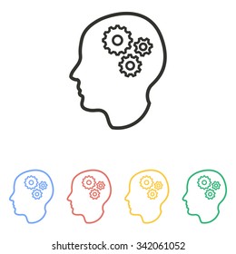 Brain  icon  on white background. Vector illustration.
