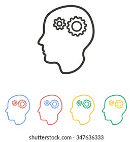 Brain  icon  on white background. Vector illustration.
