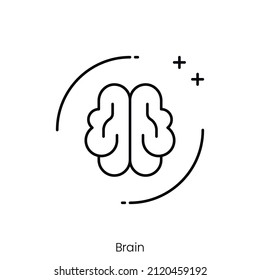brain icon. Outline style icon design isolated on white background