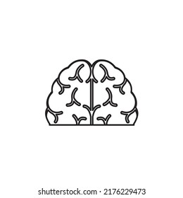 brain icon outline style design. brain icon vector illustration. isolated on white background.