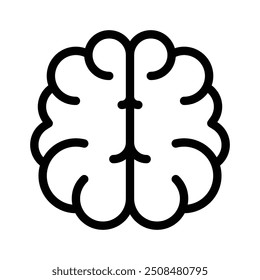 Icono del cerebro. Diseño de estilo de contorno aislado sobre fondo blanco