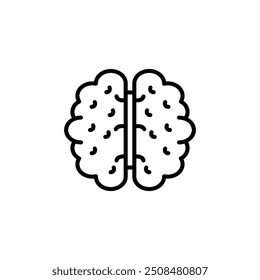 brain icon. Outline style design isolated on white background