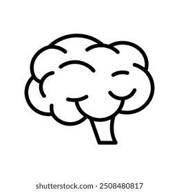 Icono del cerebro. Diseño de estilo de contorno aislado sobre fondo blanco