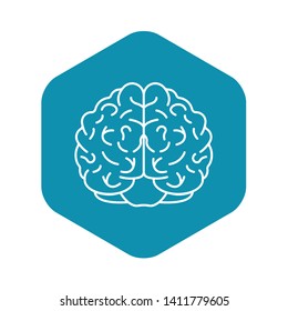 Brain icon. Outline brain vector icon for web design isolated on white background