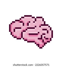 Brain icon, pixel art organ