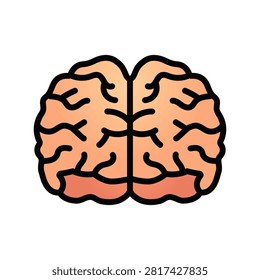 Brain Icon Professional UI Symbol for Human Intelligence, Cognitive Function and Mental Health. It represents neuroscience, memory, learning, creativity, brain activity, and neurological science. Ideal for healthcare app dashboards, medical interfaces, education platforms, and neuroscience research systems. Isolated on white background