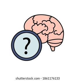 Brain Icon Question Mark Vector Flat Stock Vector (Royalty Free) 1861176133