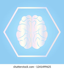 Brain icon, science and technologies