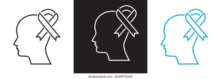 Brain icon set collection. Mental health awareness icon.  Vector for websites, mobile interfaces, presentations, banner, visual branding etc. Vector illustration. EPS 10