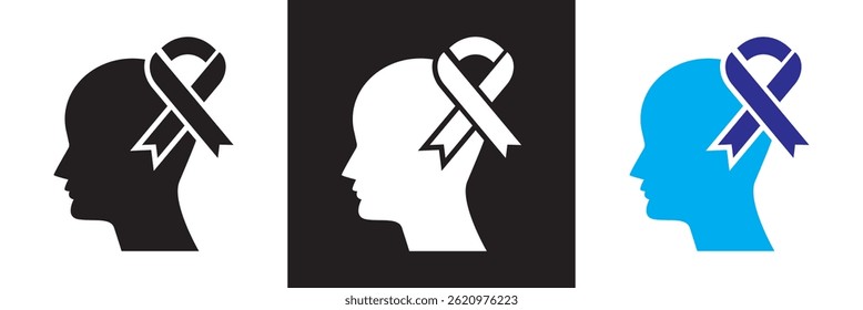 Brain icon set collection. Mental health awareness icon.  Vector for websites, mobile interfaces, presentations, banner, visual branding etc. Vector illustration. EPS 10