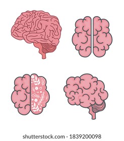 Design des Gehirnsymboles, Intelligenz der psychischen Gesundheit Intelligenz Idee Medizin und Bildung Thema Vektorgrafik