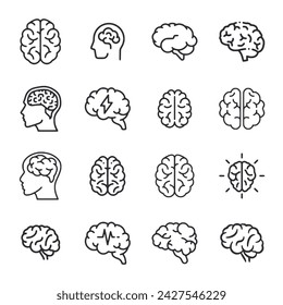 Brain icon set vector illustration