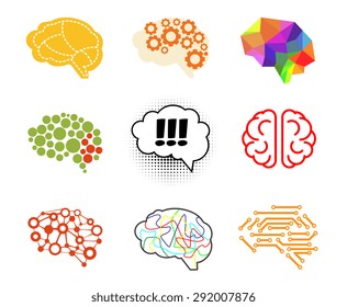 Brain icon set vector illustration