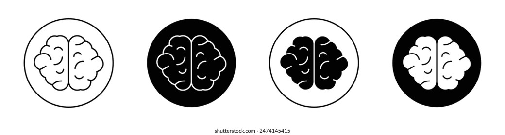 Brain icon set. Vector symbol representing human memory and neurology.