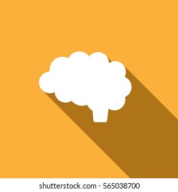 Brain icon with shade on yellow background