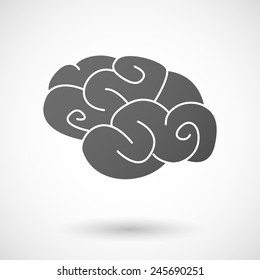 brain   icon with shadow on white background