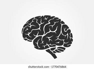 brain icon, side view. isolated vector mind, psychology and medical symbol