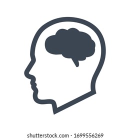 Icono del cerebro, signo del cerebro gráfico vector.