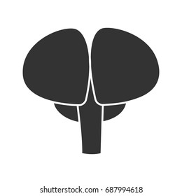 Brain icon. Silhouette symbol. Negative space. Vector isolated illustration.