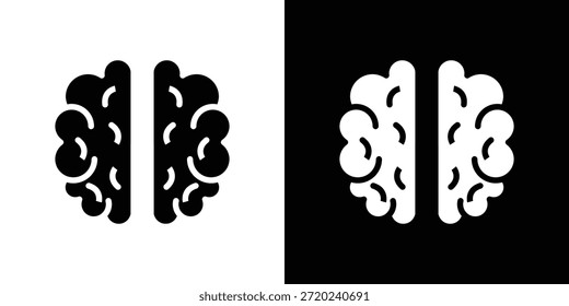 Brain icon silhouette vector illustration isolated flat style
