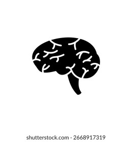 brain icon, simple flat style, vector illustration, symbol, design logo template pictogram, for ui or ux isolated on white for mobile app, editable