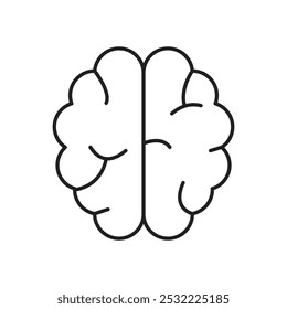 Icono del cerebro. icono de línea delgada simple.