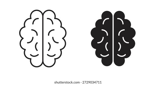 Ícone cerebral vetores simples em preto, adequado para projetos