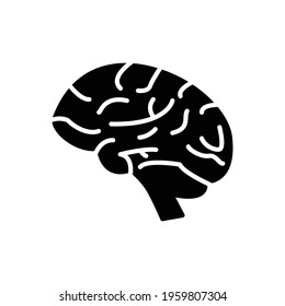 Brain Icon Solid Style Vector