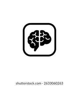 Brain icon in square modern design thinking.
