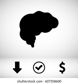 brain icon stock vector illustration flat design
