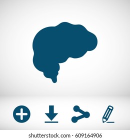 brain icon stock vector illustration flat design