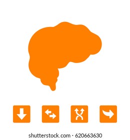 brain icon stock vector illustration flat design