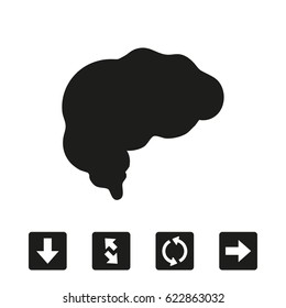 brain icon stock vector illustration flat design