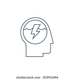 Brain icon suitable for info graphics, websites and print media and  interfaces. Line vector icon.