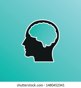 brain icon symbol, idea vector icon