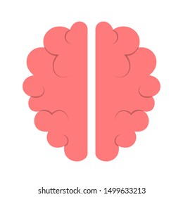 Brain icon. Symbol of intelligence and knowledge. Creative mind. Isolated flat vector illustration