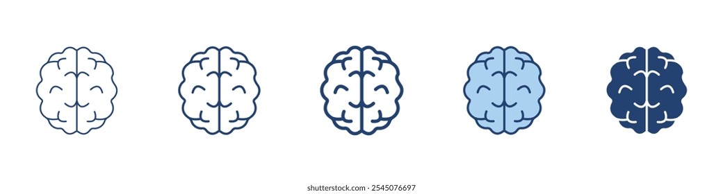 Ícone cerebral Conjunto de símbolos