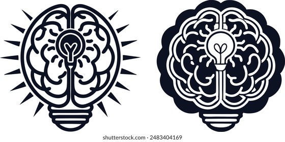 Plantilla de símbolos Brain Icon para Ilustración vectorial de gráficos y logotipos de colección de Diseño web