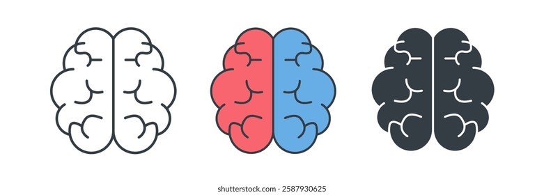 Brain icon symbol vector illustration isolated on white background